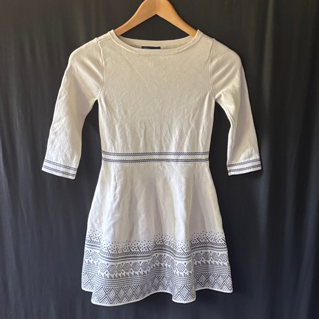Gap Kids Formal Knit Dress In White And Black Sz L